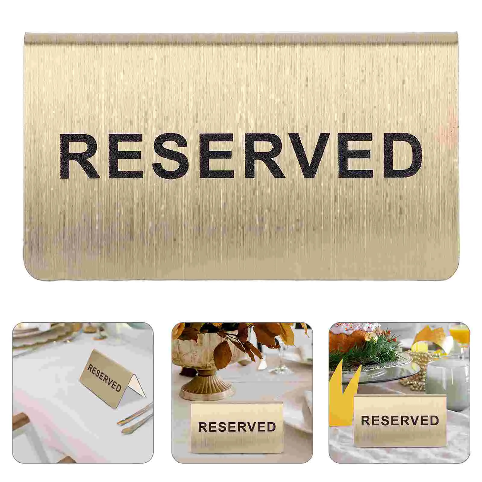 Stainless Steel Reserved Sign Wedding Table Card Restaurant Place Holder Event Banquet Marker Signs For Festive Supplies