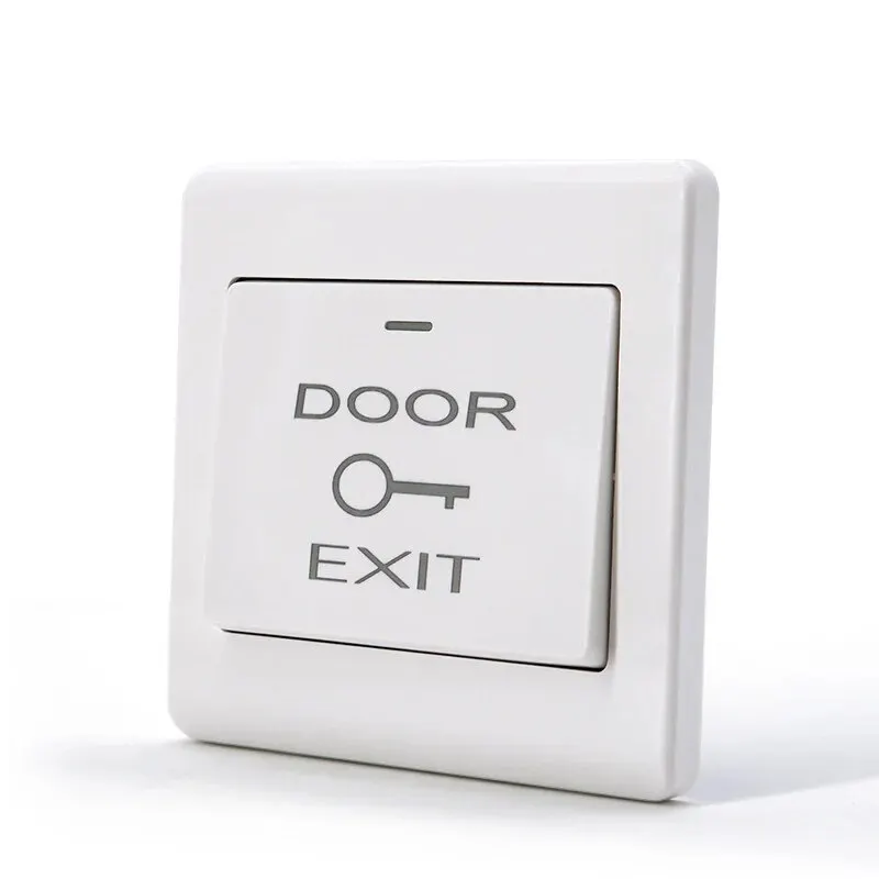 Square 86x86mm NO/COM Surface Plastic Panel Push Lock Release Switch Door Access Control System Exit Button