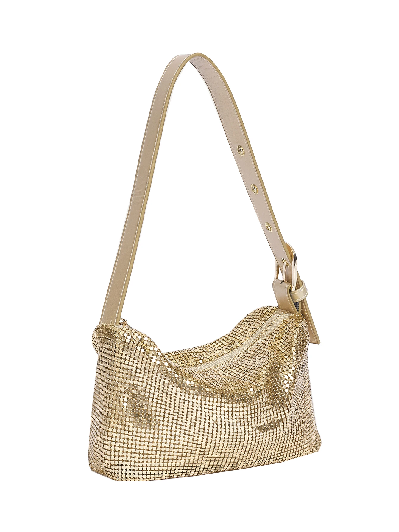 Modische Handtasche Reiß verschluss Umhängetasche mit verstellbarem Pu Schulter gurt lässige weiche Party tasche für Frauen Abend tasche – Detail 5