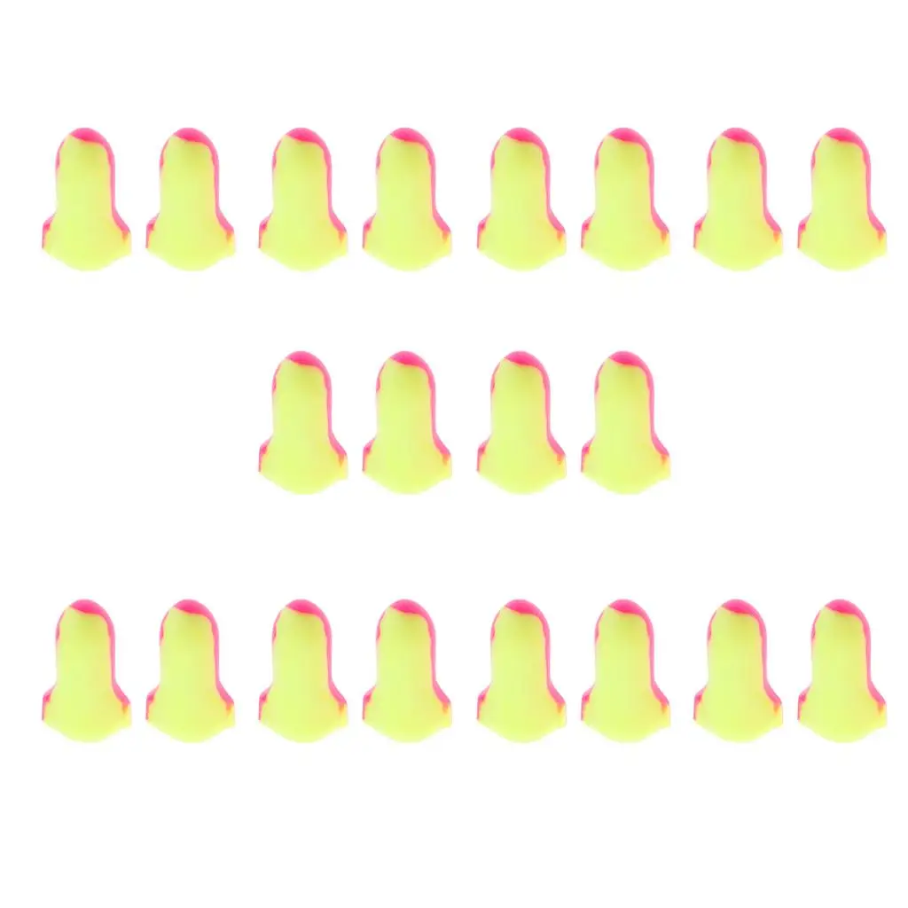 10 Pairs of Soft Foam Earplugs Conical Tapering Sleep Noise Yellow 5