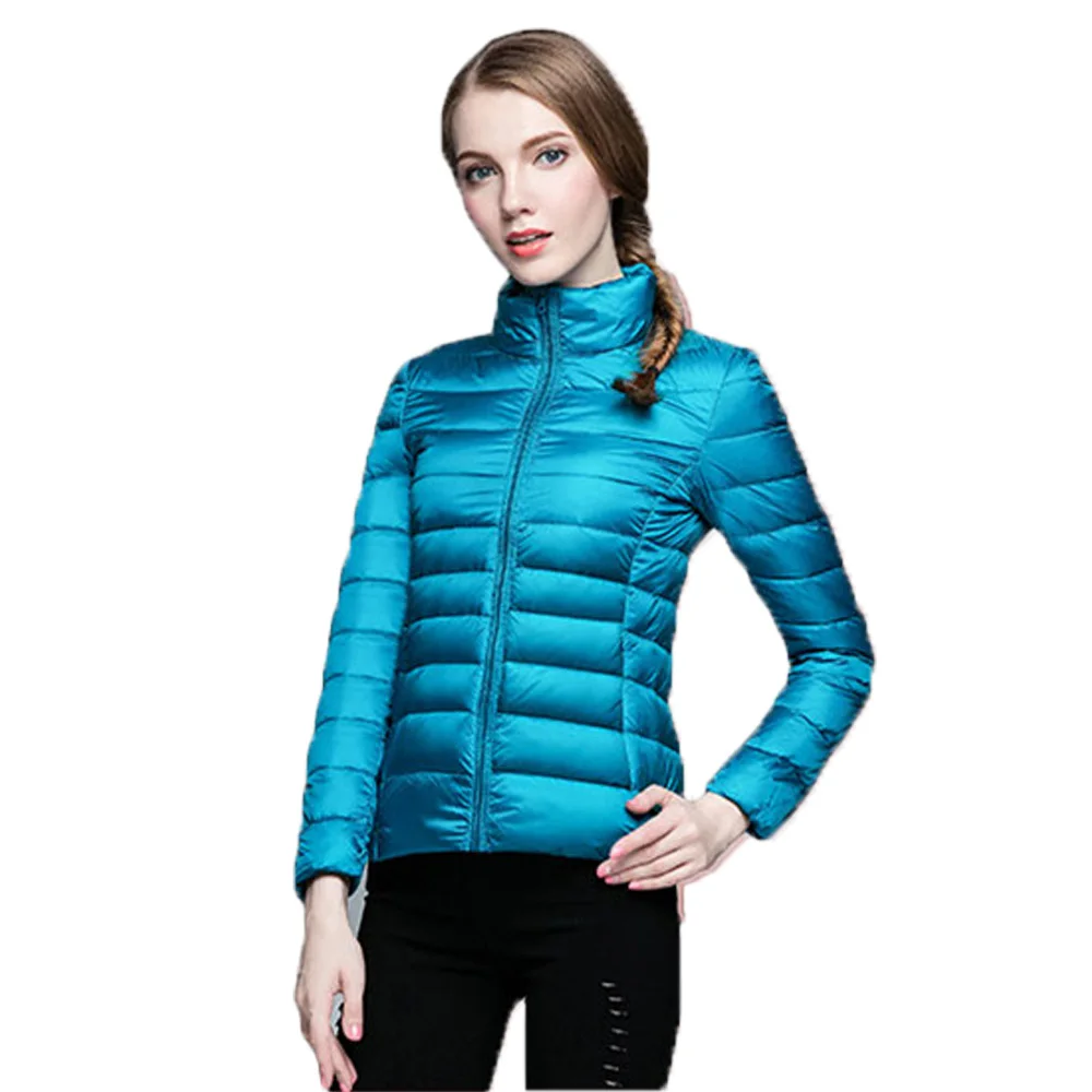 Women's Casual Down Coat 2023 Autumn Winter Ultralight Thin Stand Collar 90% White Duck Down Jacket Warm Portable Puffer Coats