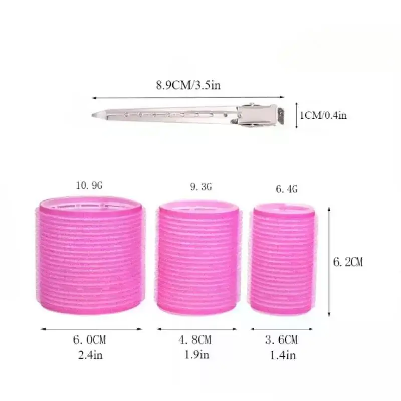 28pcs/Set New Hair Roller Sets 18pcs Plastic Self Grip Hair Curlers 3 Sizes Rollers 10pcs Metal Clips DIY Hairdressing New