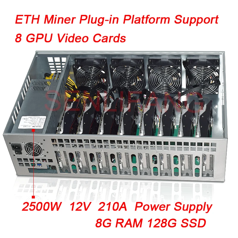 8 Scheda Grafica Etc Rvn Mining Platform B85M Scheda Madre Distanza Scheda Elettrolitica Addensata Chassis 2500W Alimentazione