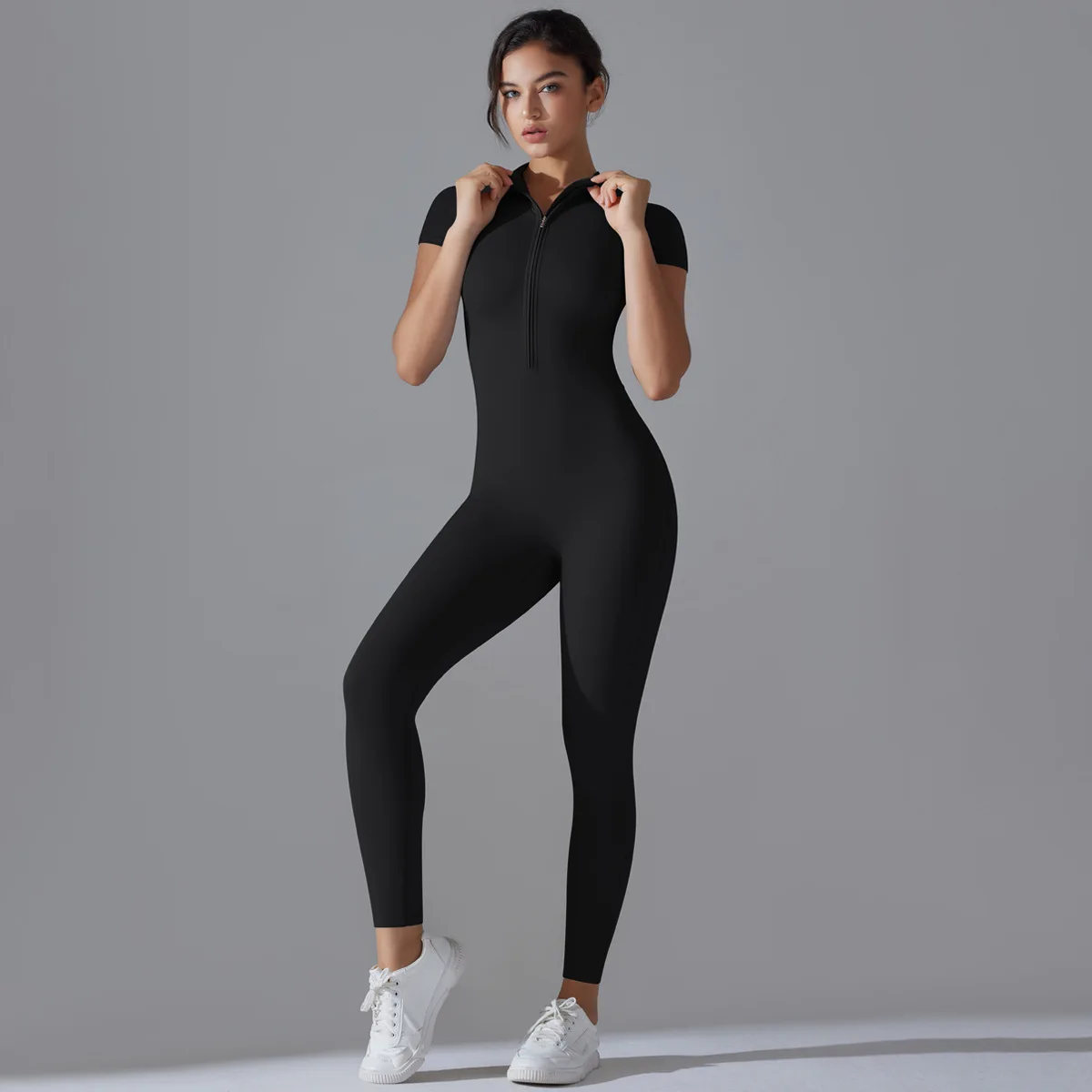 Zipper Jumpsuit Fitness Sports Overalls Gym Clothing Set Yoga Wear Pilates Workout Clothes for Women Outfit push-up Activewear 2
