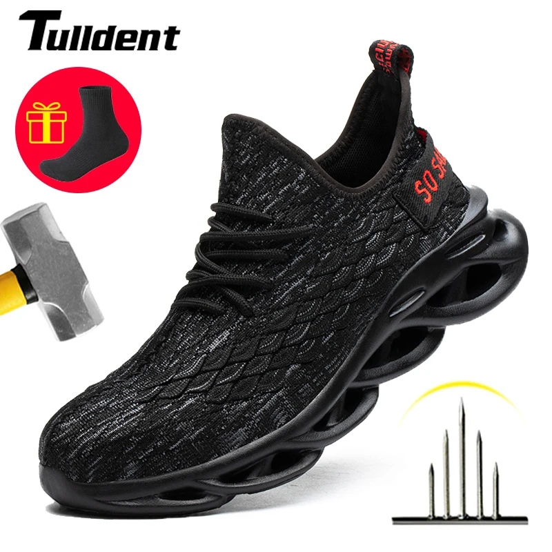 Fashion Work Boots Men Shoes Anti-Smash Anti-Puncture Safety Shoes Man Protective Shoes Steel Toe Indestructible Footwear Mens