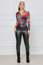  EWSFV 2022 Spring And Autumn Women New Commuter Temperament Design Sense Printed Lapel Long Sleeve Shirt 