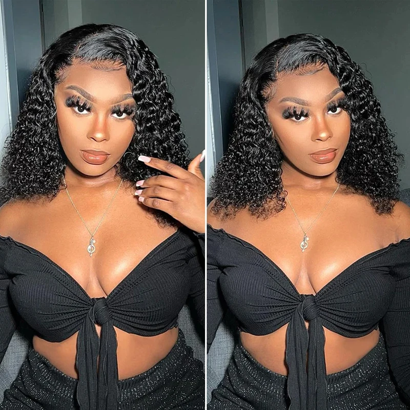 

Deep Wave 5x5 Closure Glueless Wig Human Hair 4x4 Closure HD Lace Front Bob Wigs for Women Choice 200 Density Curly Wigs On Sale