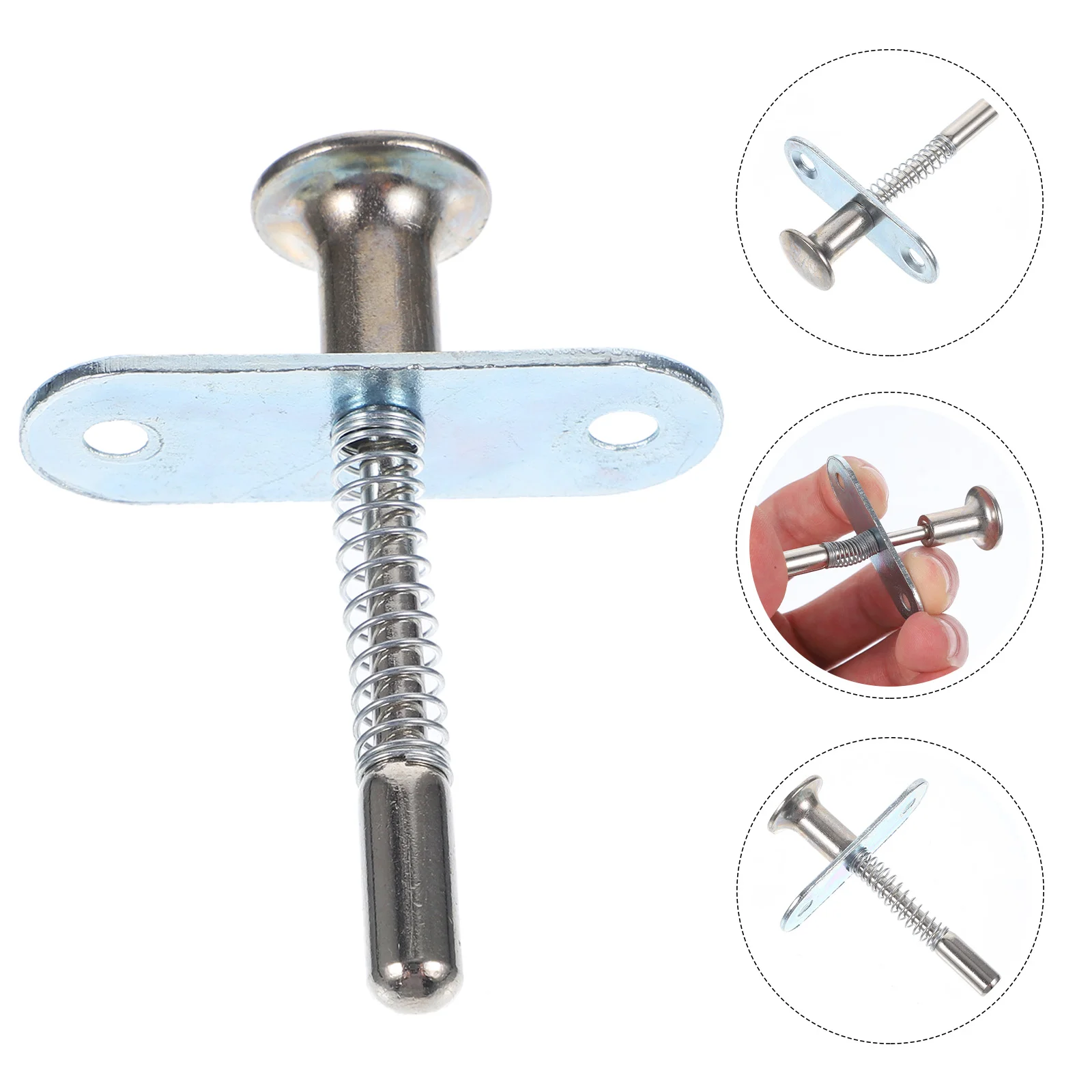 Spring Latch Window Screen Plunger Pin Bed Latches Mini Crib Baby Iron for Cage Doors 4 Pcs