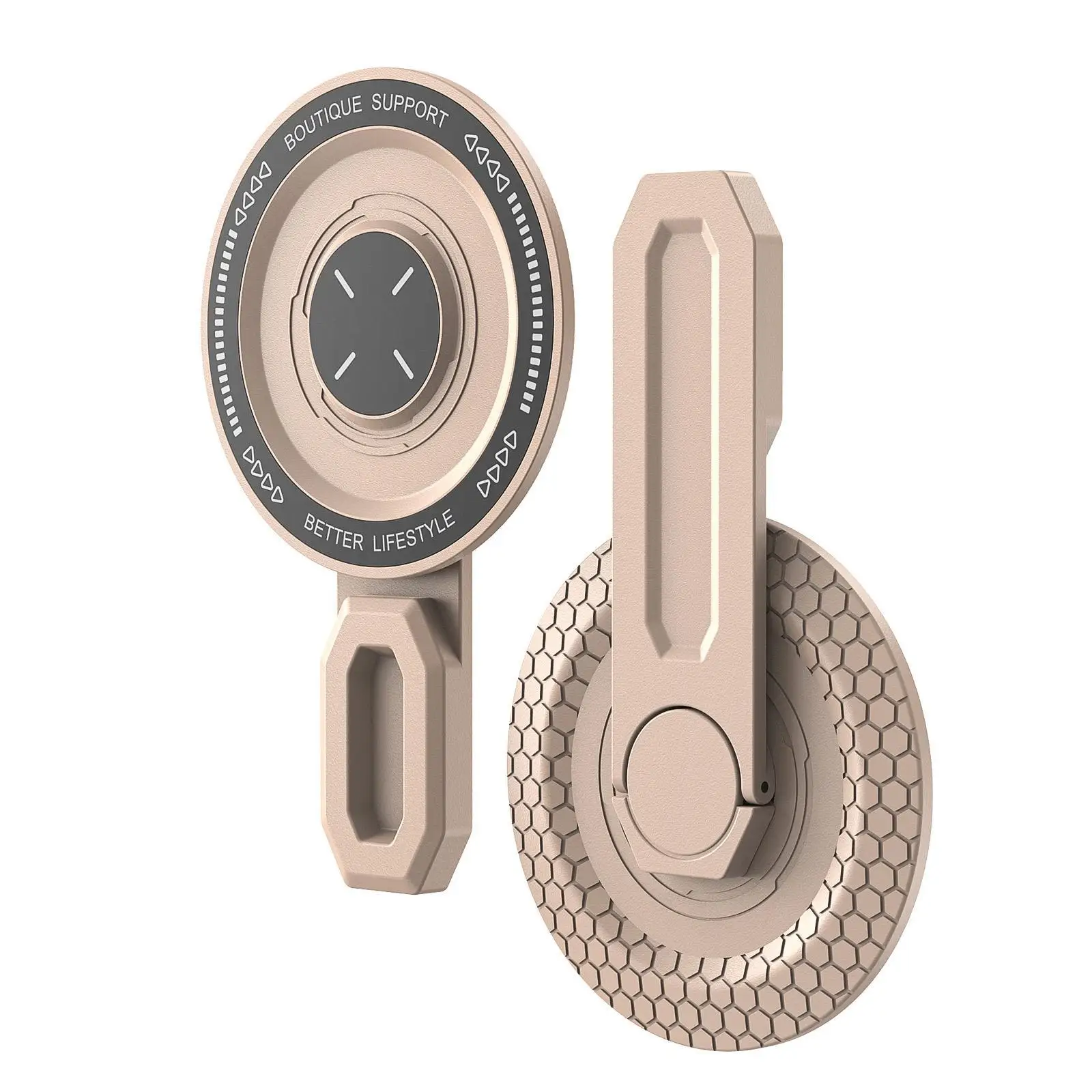 Magnetic 360° Rotation Gym Metal Phone Stand with Innovative Pressure-Relief Hinge Design