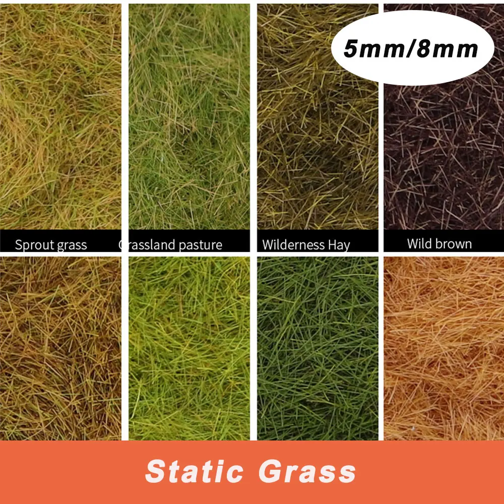 5-8mm Static Grass Tree Powder Flocking Foliage HO OO N Z Scale Railway Train Landscape Military Scene Garden Decoration 30G/bag
