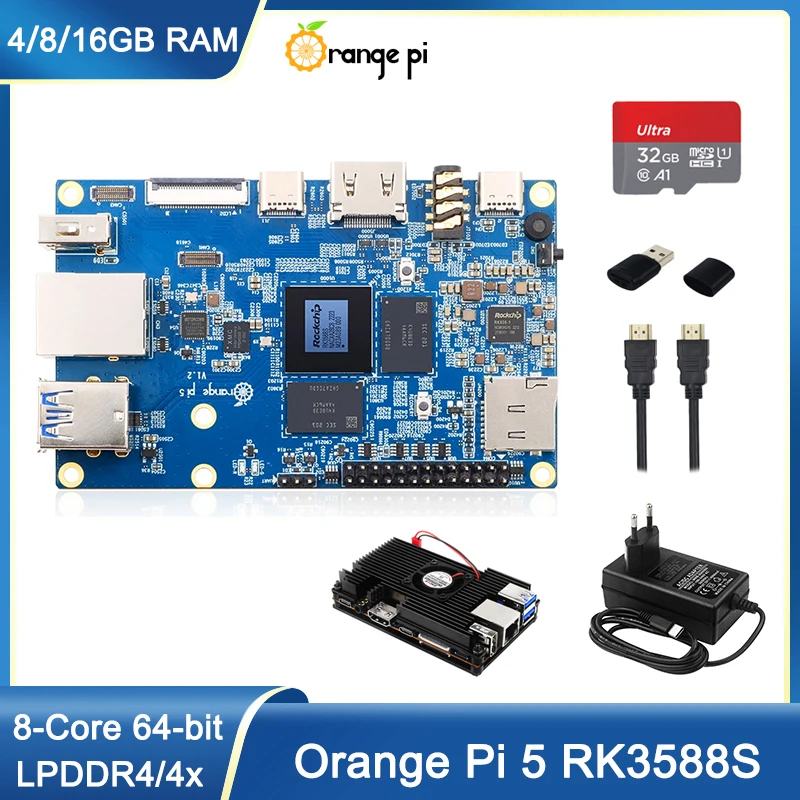 Orange Pi 5 4/8/16GB RAM Rockchip RK3588S 8 Core 64, обзор, отзывы, характеристики, купить