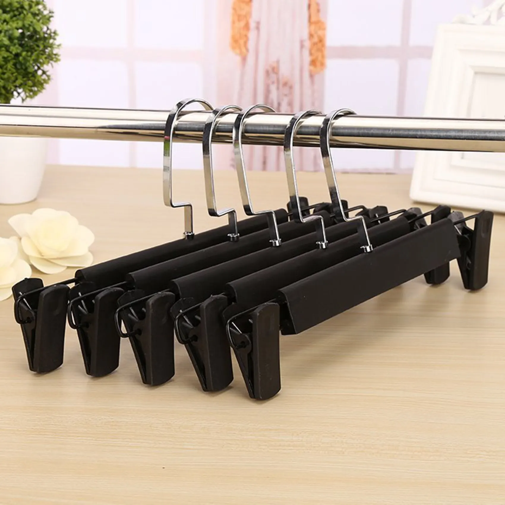 AT21-30PCS/SET 금속 바지 스커트 걸이 바지 스탠드 홀더(조절 가능 2개 포함)