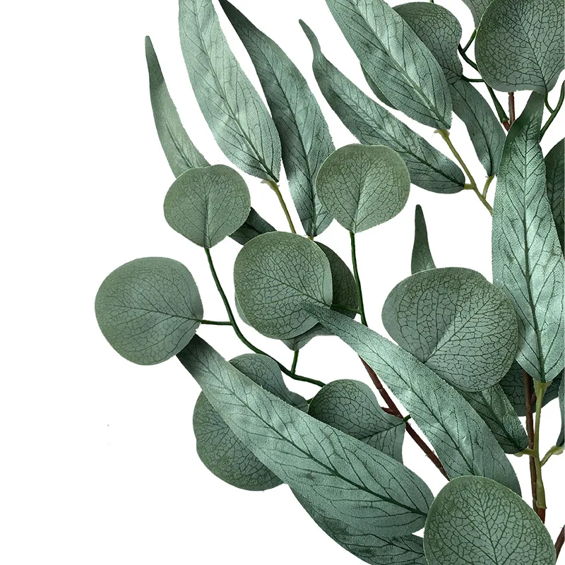 

Искусственный лист эвкалипта, зеленое растение, цветок, композиция, Свадебный декор, растения, имитация листьев, украшение для отеля, ресторана