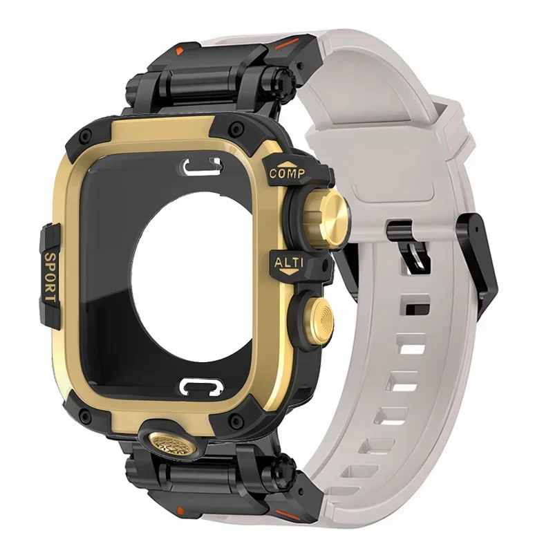 Versatile Silicone Loop Bracelet Band with Metal Cover