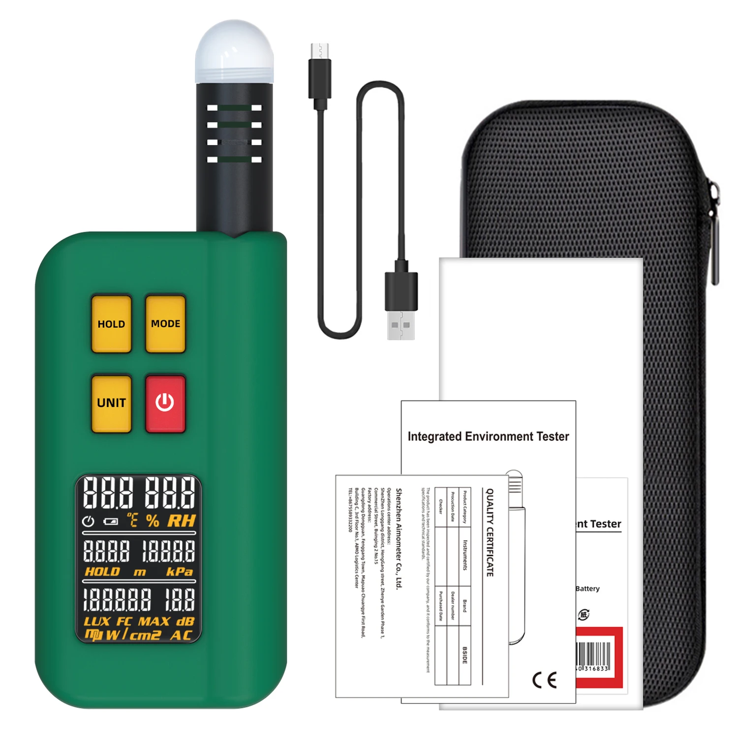 BSIDE Integrated Environment Detector Lux Noise Meter Hygrometer Thermometer Barometric Pressure Value Altitude Test 6