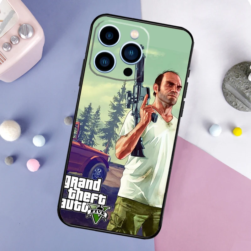 Grand Theft Auto GTA 5 Phone Case For Apple iPhone 11 13 14 Pro 15 Ultra