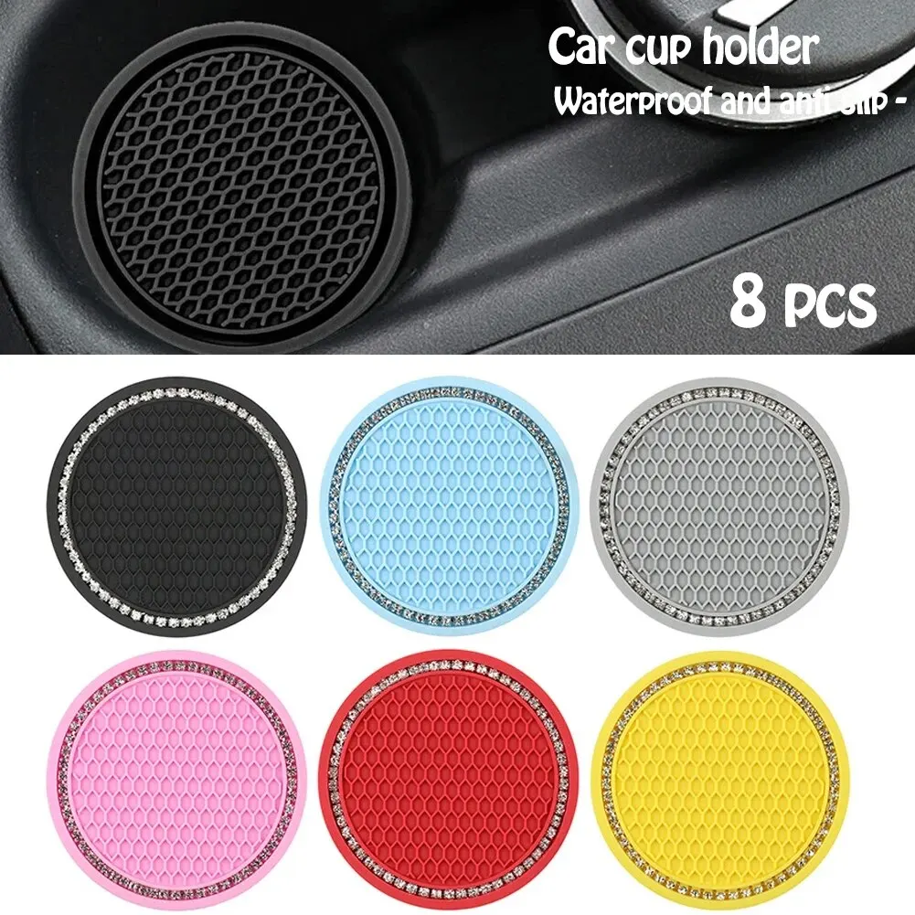 Cup Holder Coasters 8Pcs Car Auto Cup Holder Anti Slip Insert Coasters Pads Interior Accessories Universal Fits Perfectly For Most Cups