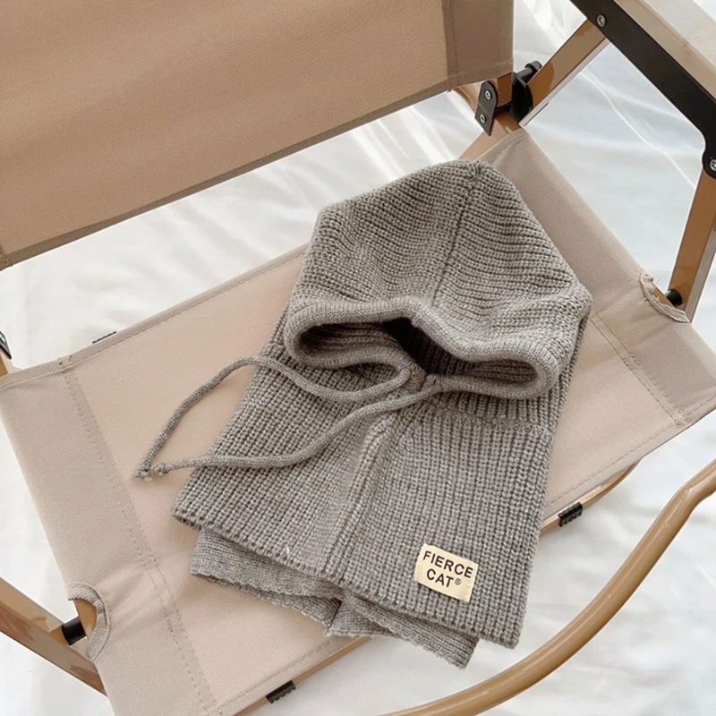 Stylish Hooded Hat Neck Warmer for Children Scarf Hat for Outdoor Activities School and Travel Windproof