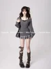 Knitted Suits Autumn Winter Woman V-neck French Vintage Long Sleeve Pullovers Knitwears 2000s Aesthetic Korean Sweater Sets Y2k 4
