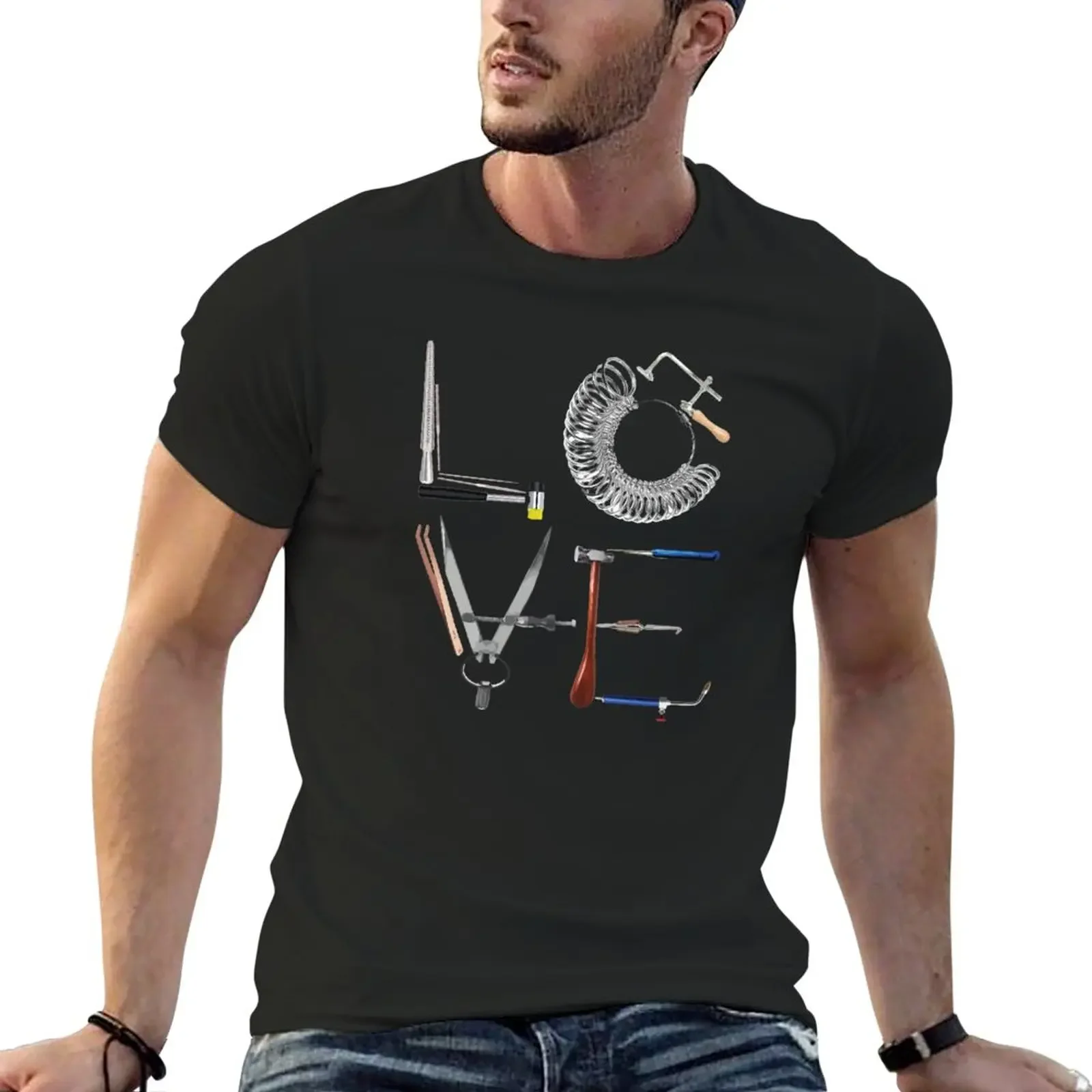 

LOVE jewelry maker's tools metalsmith gift jeweler merch T-Shirt blanks t shirts for men pack
