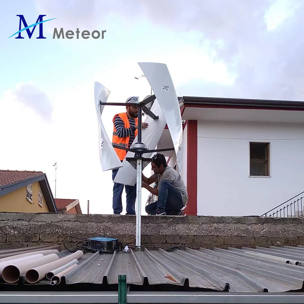5KW Vertical Axis Wind Turbine Generator 24V 48V Low Noise Low Start Wind Speed Home Appliance For Off Grid System Output 220V