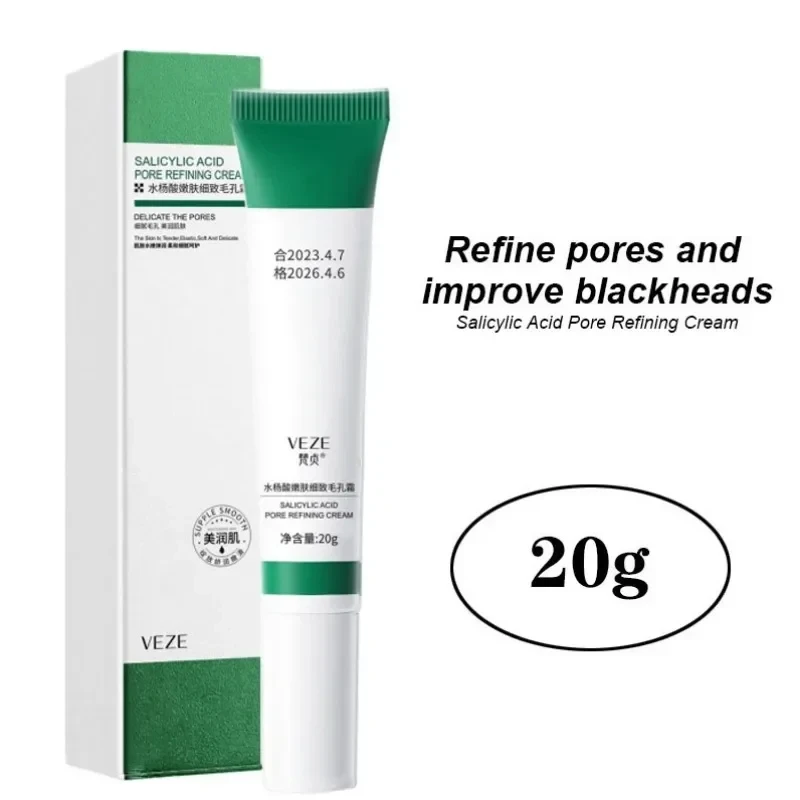 Salicylic Acid Pores Shrink Cream Refining Large Pore Improve Face Acnes Blackhead Remove Cream Anti-aging Oil Control Skin Care 5
