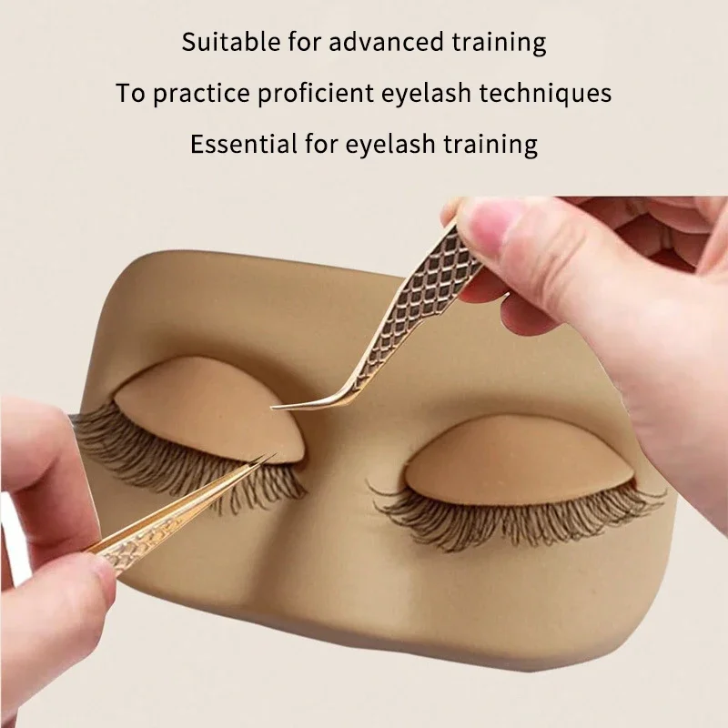 미니 속눈썹 연습용 교체형 트레이닝 헤드 플랫 모델 탈부착 가능한 눈꺼풀과 인조 속눈썹 헤드 익스텐션 포함