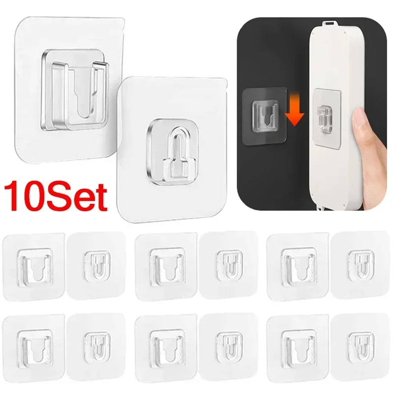 Double-Sided Adhesive Wall Hooks Multi-Purpose Transparent Waterproof Clothes Hats Towel Photo Frame Sticker storage hook