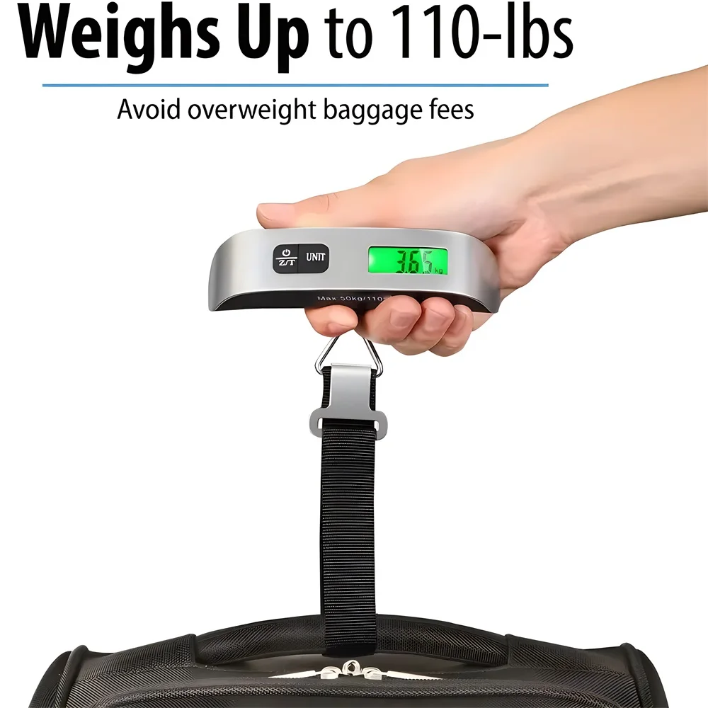 Portable Electronic Hand Luggage Scale LCD Digital Display Balance Scale Suitcase Travel Weighs Baggage Weight Tool 50kg/110lb digital weight scale
