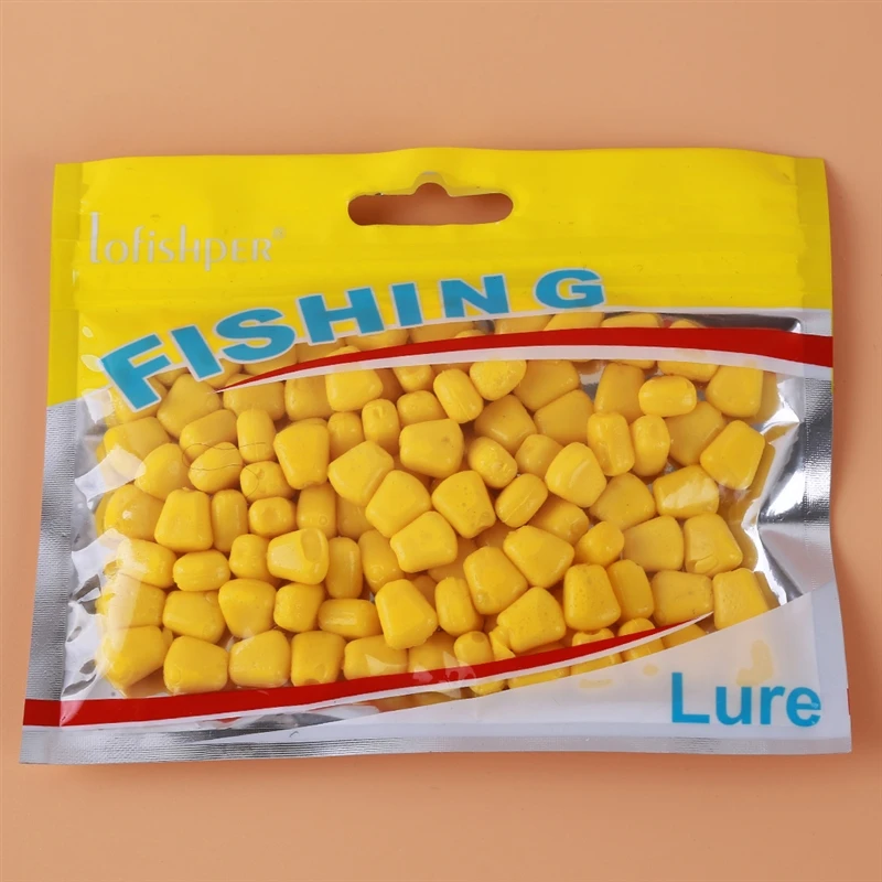 Leurres souples silicone 100 pièces pour carpe - appâts artificiels au maïs avec odeur attractive