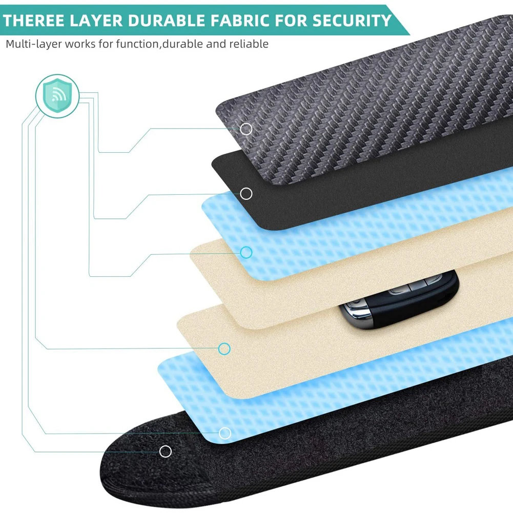 Double Layer Anti Theft Faraday Pouch Car RFID Signal Blocker