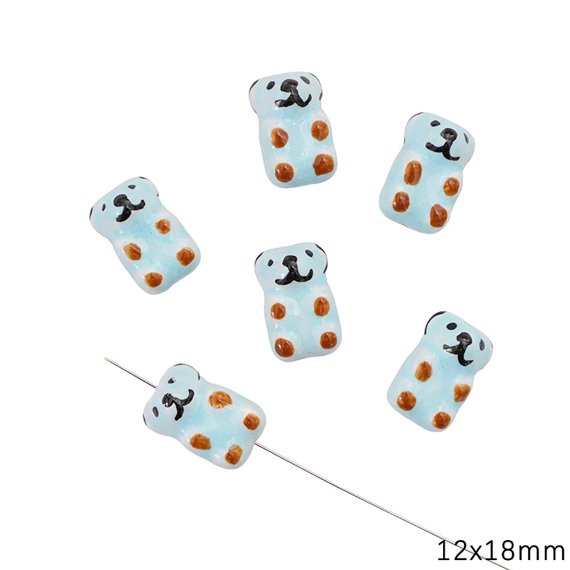 1 Stück Niedliche Handbemalte Panda-Bär-Katzen Keramikperlen Lose Abstandhalterperlen für Schmuckherstellung Handwerk DIY Armband Zubehör