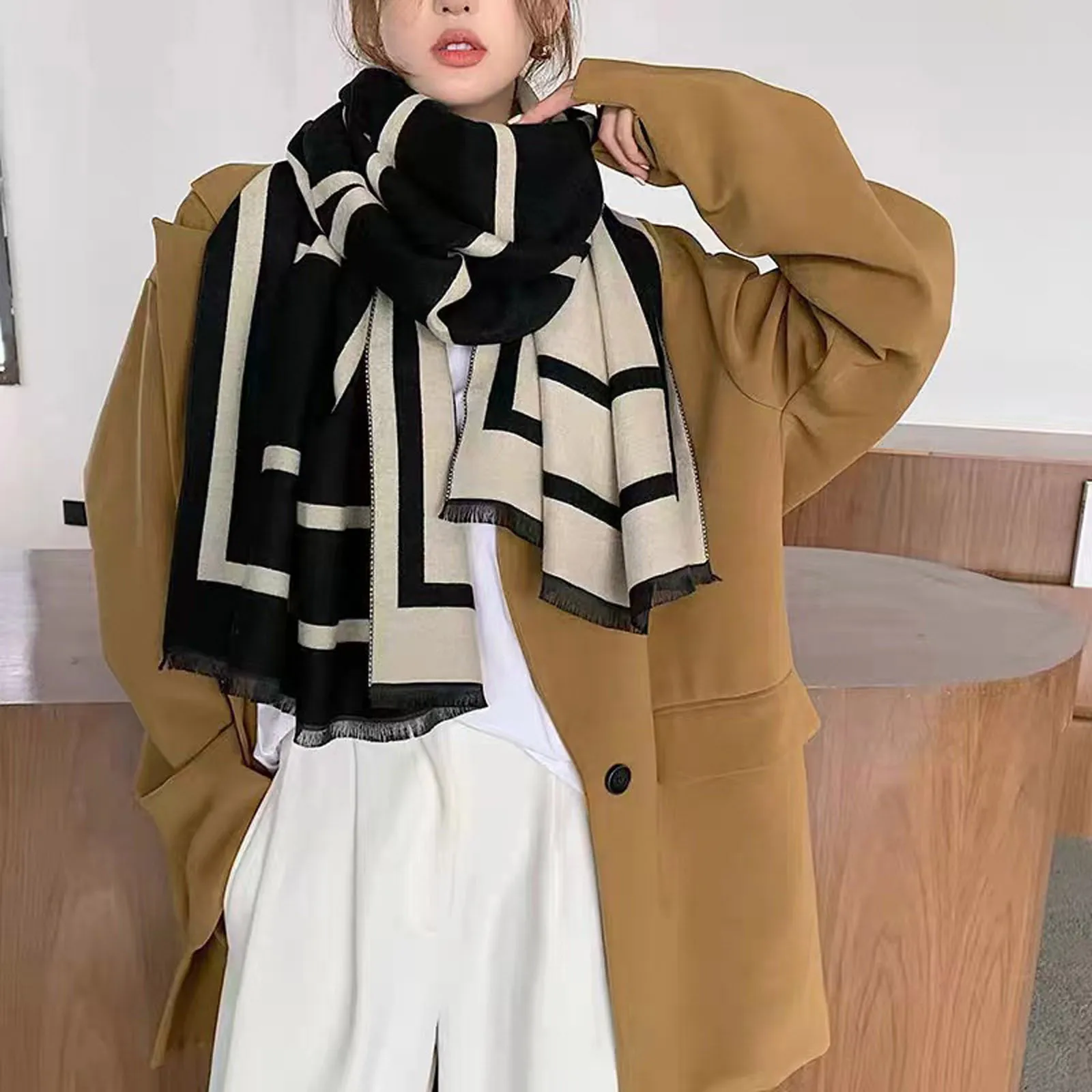 Warm Winter Woman Scarf Daily Clothing Accessories Scarf Y2k 2023 Thick Warm Set Knitted Neckerchief 2024 Bonnet Femme Hiver