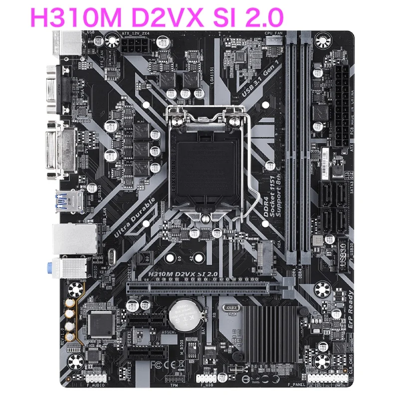 

Подходит для десктопной материнской платы Gigabyte H310M D2VX SI 2,0 LGA 1151 DDR4 DVI VGA материнская плата 100% протестирована ок полностью работает