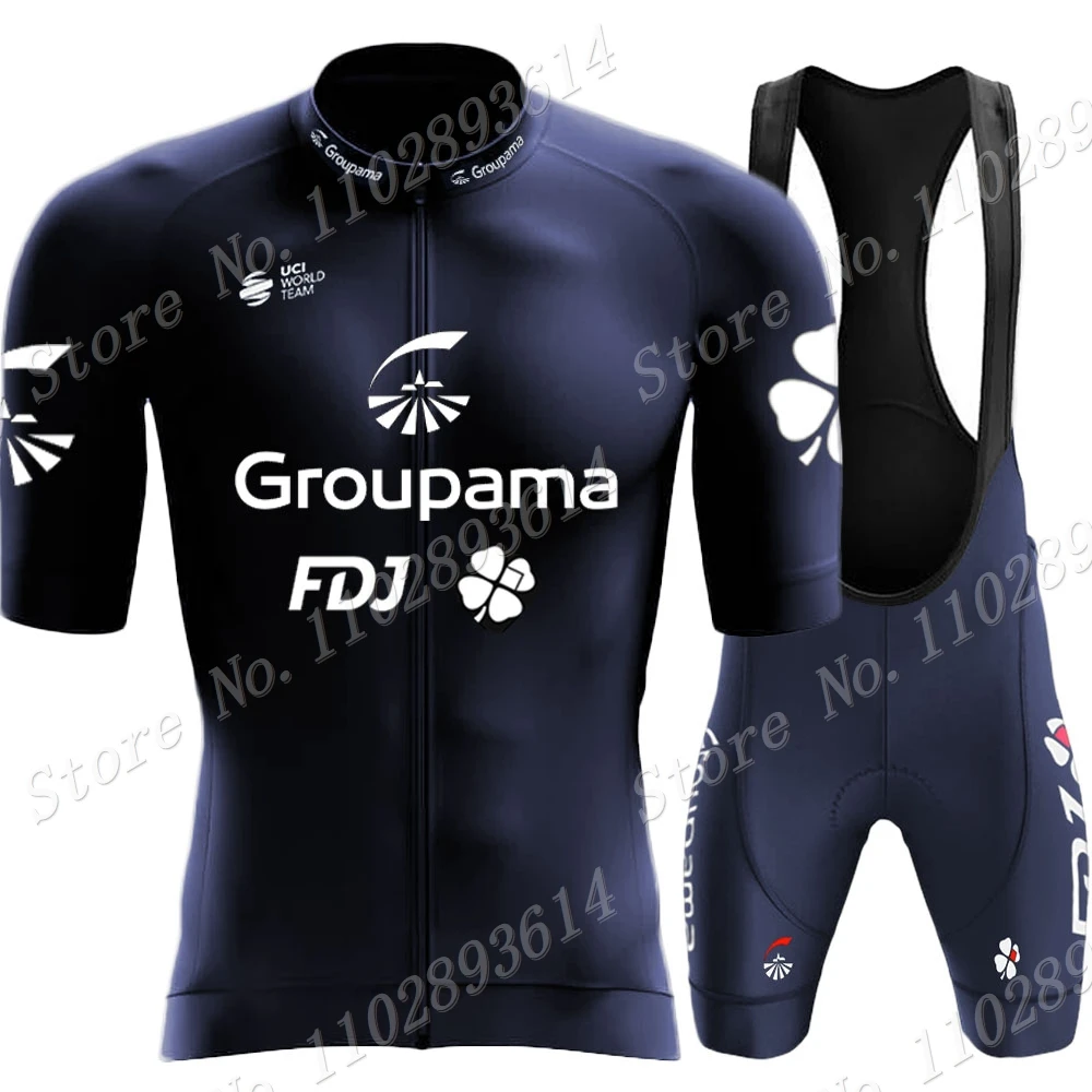 France FDJ Team Cycling Jersey Set Mens Summer Bicycle Clothing Road Bike Shirts Suit Bicycle Bib Shorts MTB Ropa Maillot