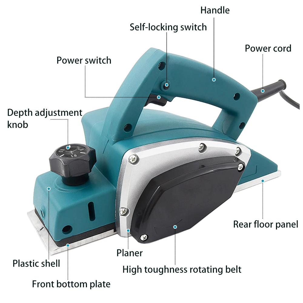 Woodworking Electric Planer 220V Electric Router trimmer Wood Milling Engraving Slotting Portable Handheld Planer 1200W/1600W 3