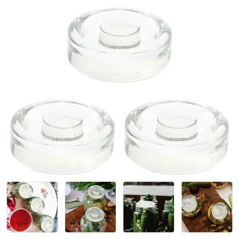 Fermentation Weights Lids Fermenting Glass Jars Jar Lid Mason Mouth Wide Canning Weight Kit Pickle Pickling Crock Kimchi For