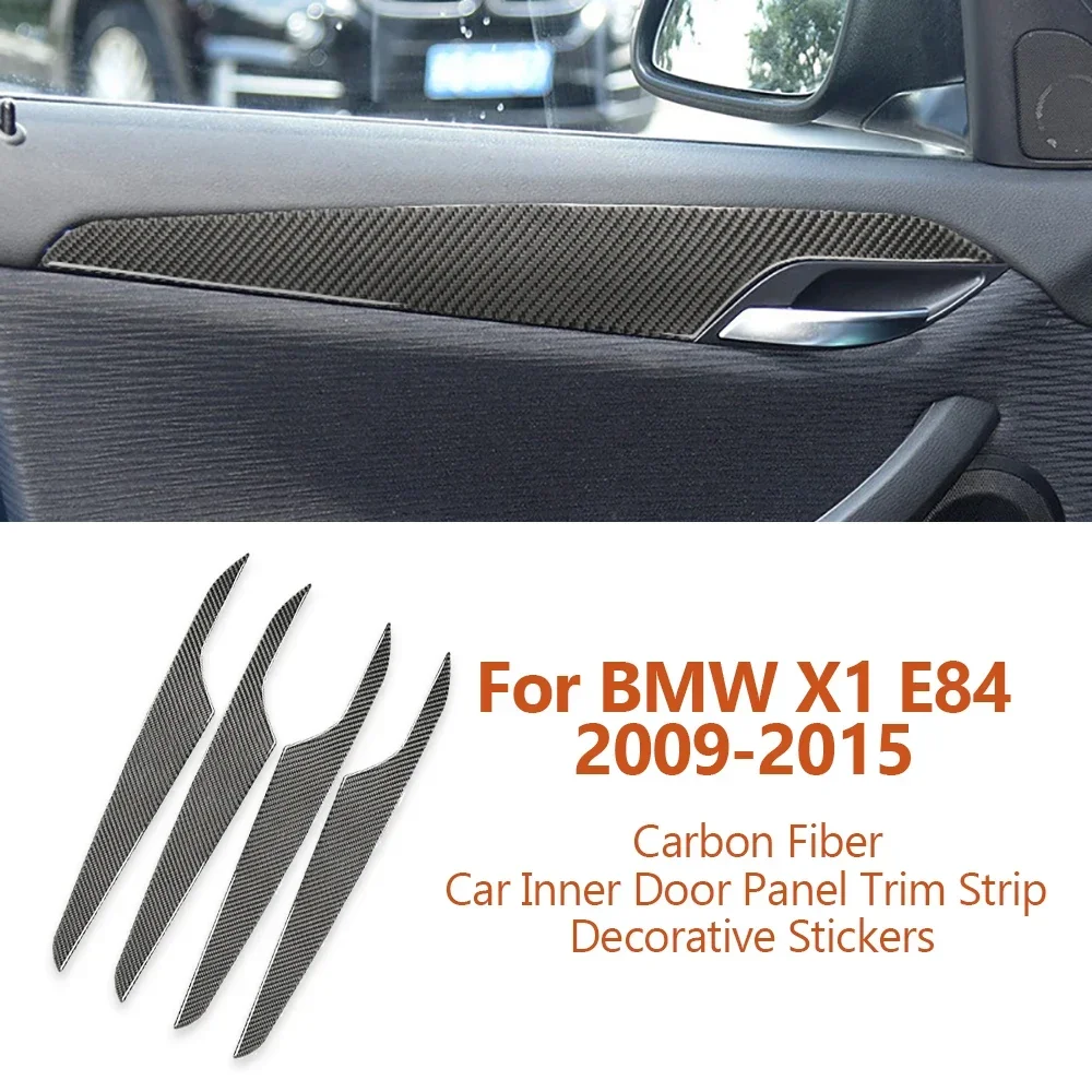 

For BMW X1 E84 2009-2015 Car-styling Carbon Fiber Car Inner Door Panel Trim Strip Decorative Stickers Auto Interior Accessoriess