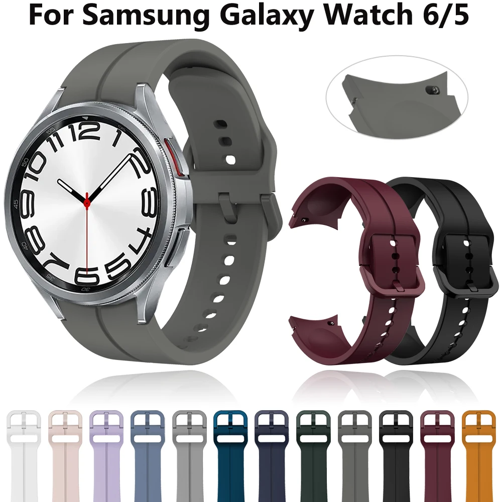 

Ремешок силиконовый для Samsung Galaxy Watch 6 5 40 мм 44 мм, спортивный классический браслет для Galaxy Watch 5 Pro 45 мм, оригинал