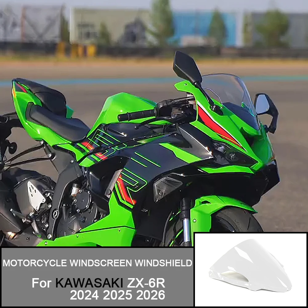 Double Bubble Windshield – Fits Kawasaki ZX-6R / ZX6R 2024, Black