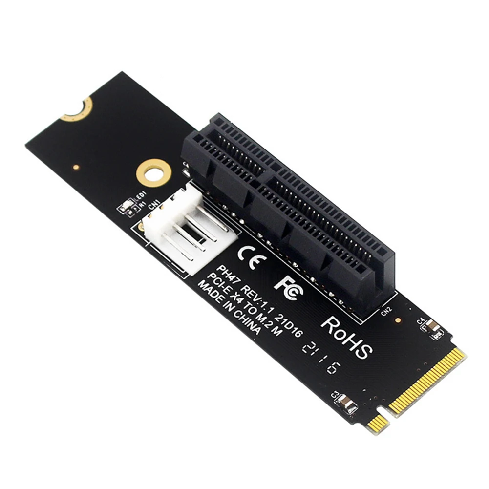NGFF M.2 to PCI-E 4X 라이저 카드, X1 X4 X8 X16 PCI-e 인터페이스 변환 어댑터 호환, 정적 가방 포장