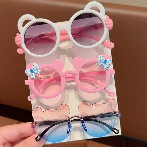 2/3Pcs Boy Girl Cute Bear Frame Bowknot Kids Children Fashion Glasses Eyewear - Image 8