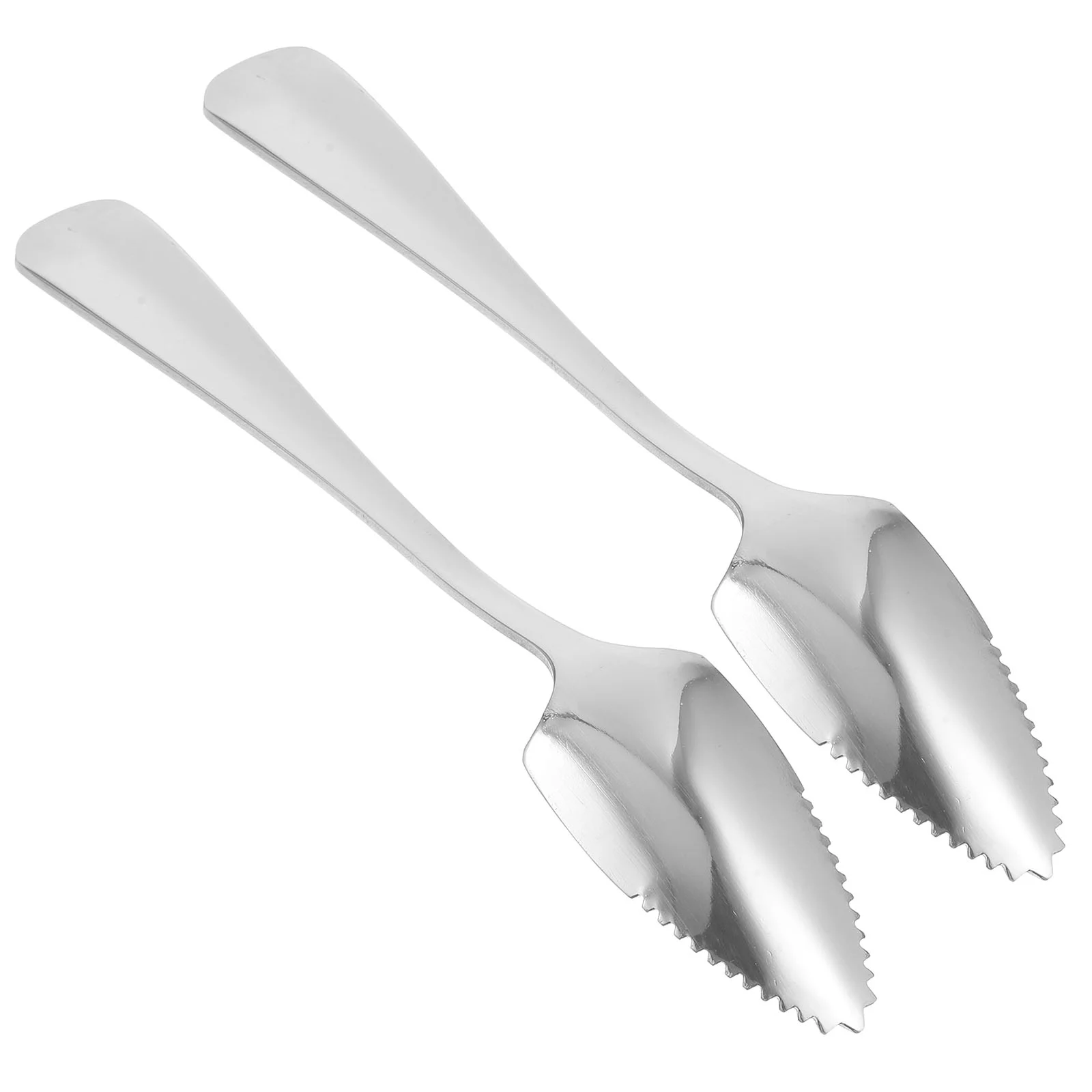 2 Pcs Stainless Steel Fruit Spoons With Serrated Edge Mirror Polishing Spoon Grapefruit Spoon Kitchen Gadgets Fruit With