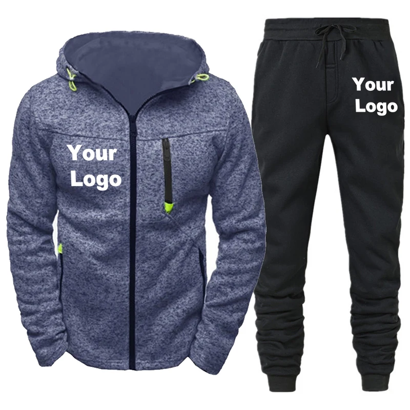 

Spring Autumn Custom Logo Men's Sweat Suit Set Tracksuit Men Full Sleeve Tops with Hood Outdoor Sport Wear Men's Hooded Suit