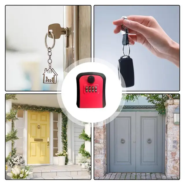 Wall Mounted Key Safe Lockboxs 4 Digit Combination Password Key Lock Box Anti-theft Waterproof Outdoor Knob Safe Key Box 5