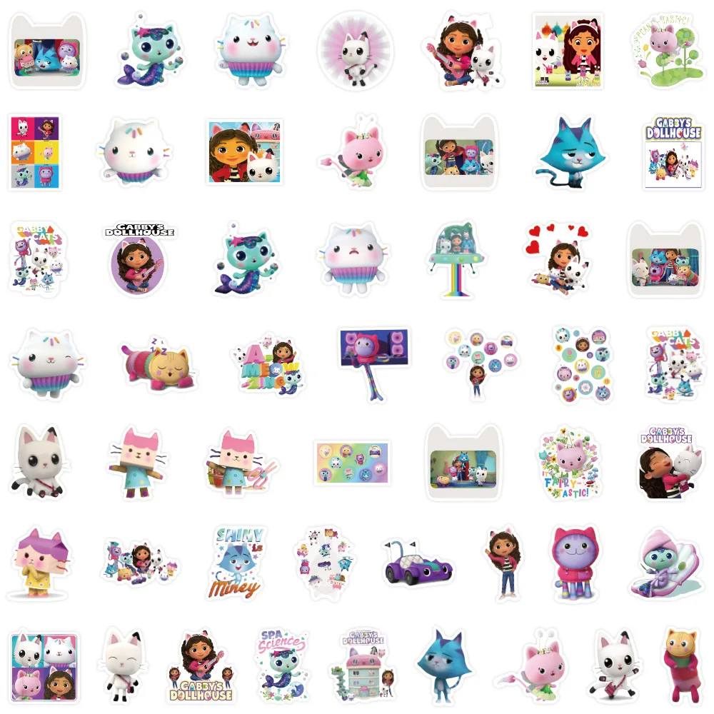 10/50Pcs Cartoon Animated Gaby Dollhouse Doodle Stickers DIY