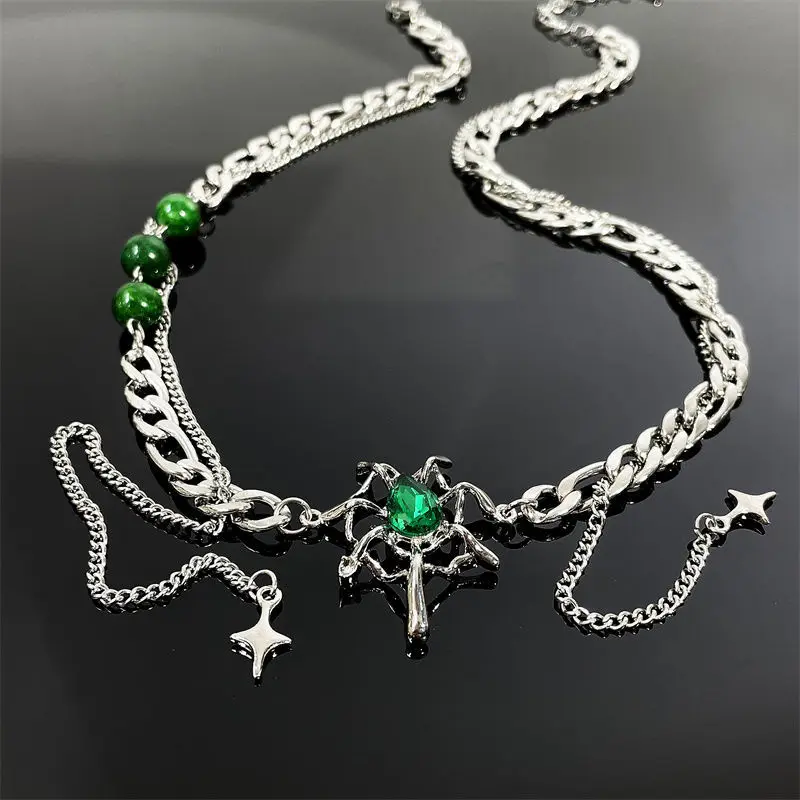 Spider Tassel Double Layer Necklace For Man Woman New Trendy Jewelry ...