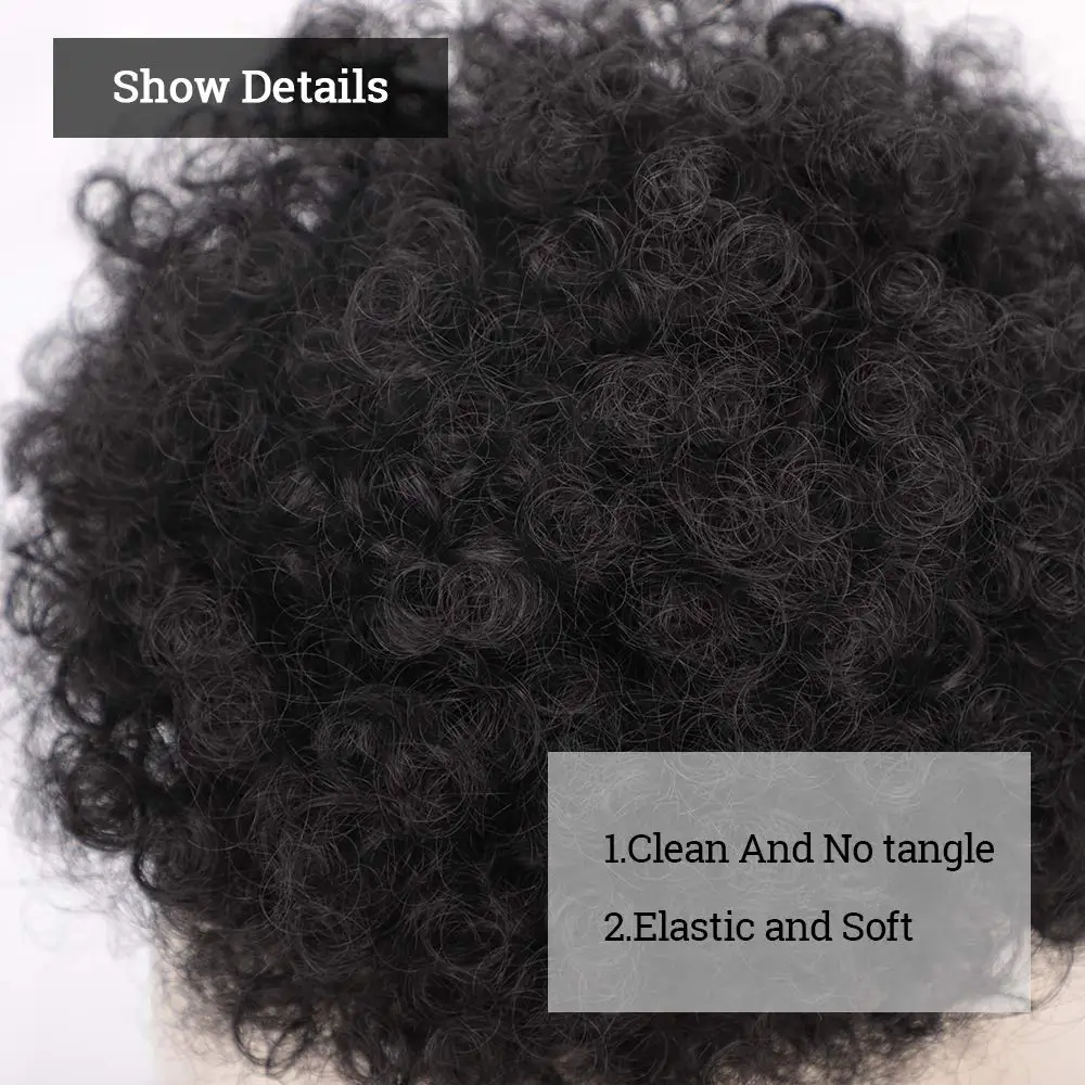 Afro Puff Drawstring Ponytail Synthetic Hair Extension Ombre Honey Colored Blonde Clip On Kinky Curly Ponytail