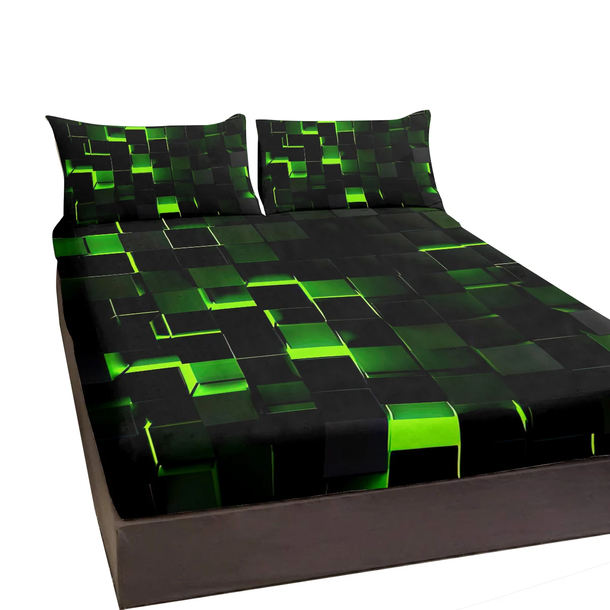 Abstract Geometry Lattice Fitted Sheet Deep Pocket Glowing Light Lightweight Bedding Set 2 Pillowcases 3 Piece 6