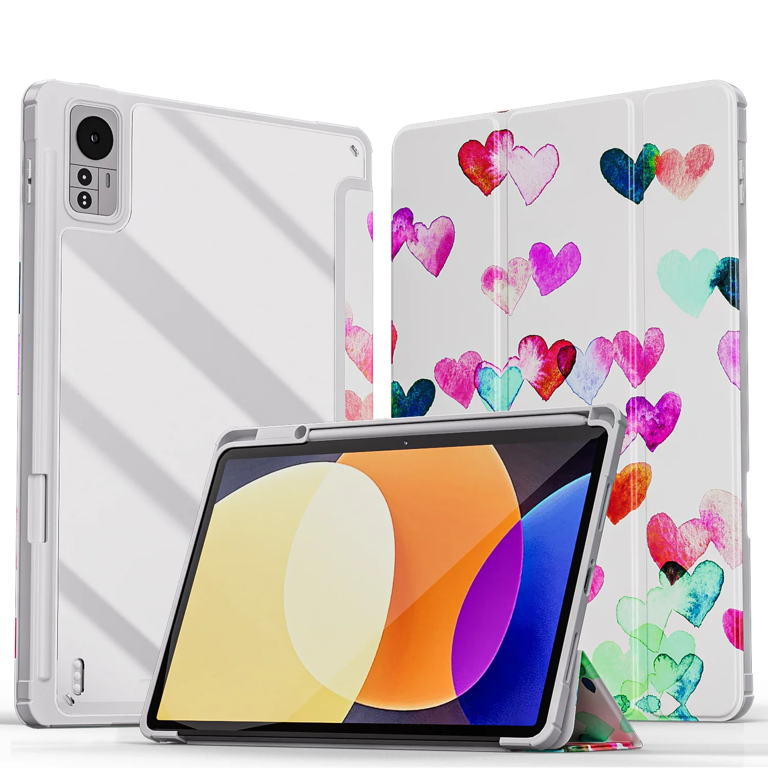 Elegant Protective Tablet Cover with Auto Wake/Sleep and Built-in Pencil Holder